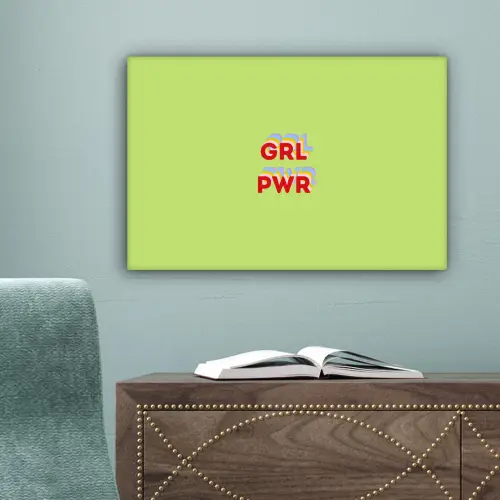 Grl pwr - Groen - Rood - 3D canvas 2cm klein -sfeer4