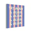Try again - Strepen - Roze - Verticaal - Blauw aluminium wit klein -3d