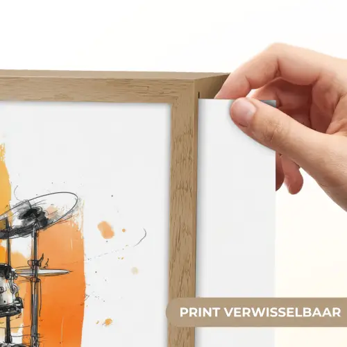 Drumstel - Oranje - Zwart - Aquarelverf Light Box met batterij (Wandlamp) middel -USP_websiteprintNL