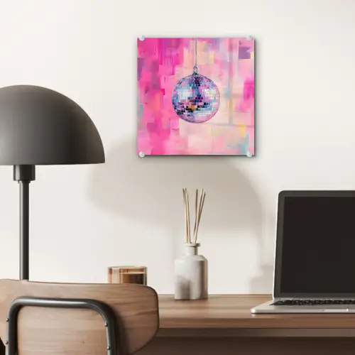 Discobal - Pink - Verf plexiglas 5mm klein -sfeer6