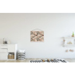 Klassiek - Vogels - Kleurrijk textielposter latten blank klein 122 -kinderkamer