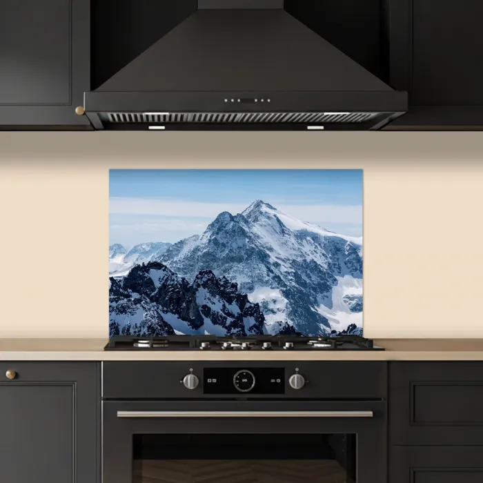 Landschap - Bergen - Sneeuw - Wit keuken achterwand spatscherm klein -sfeer1