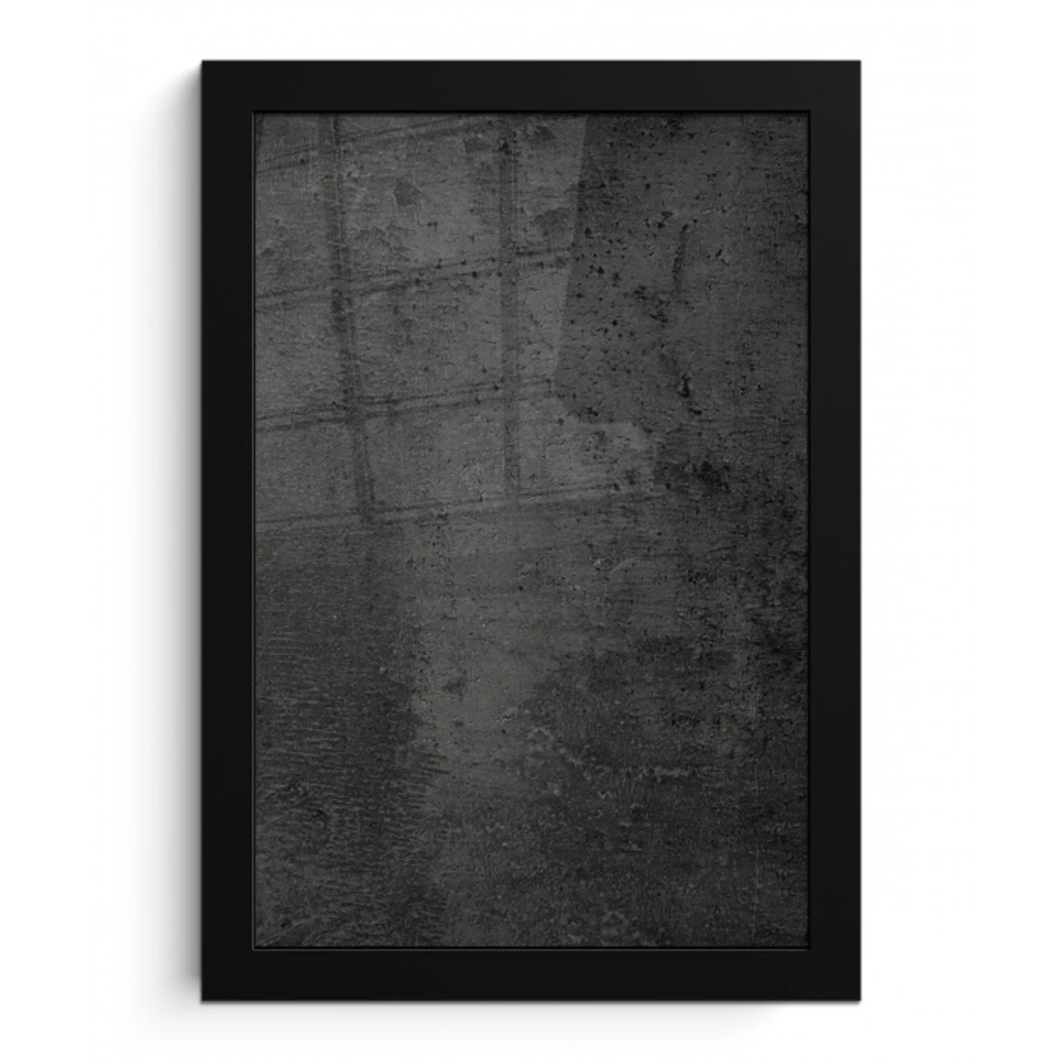 Beton - Robuust - Vintage - Rustiek - Grijs - Zwart fotolijst zwart zonder passe partout klein -3d