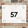 Wit marmer - Traditioneel Naambord Rechthoek middel -sfeer3