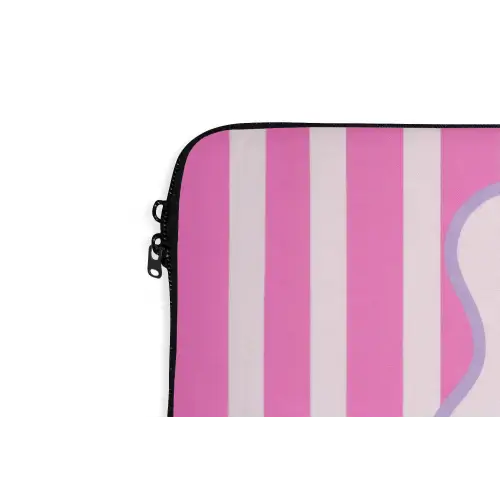 More coffee - Roze - Paars - Strepen - Mok laptophoes neopreen klein -detail
