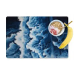 Golven - Blauw - Schuim Placemat vinyl groot -zzzproduct_Kitchenyeah-website