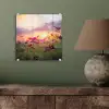 Bloemen - Roze - Zonsondergang - Natuur - Weide - Horizon plexiglas 5mm klein -sfeer3