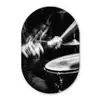Drummer - Zwart - Drumstel Wandcirkel Ovaal Forex klein -3d