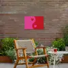 Minimalistisch - Rood - Roze - Hartjes Tuinposter op houten frame 2 cm dik klein -sfeer3