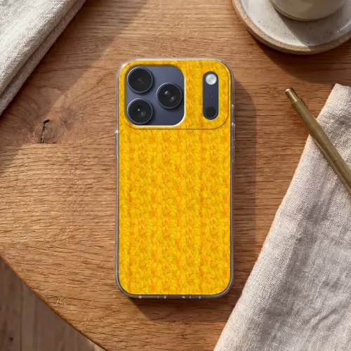 Vloeiend - Olie - Verf  - Geel Telefoonhoesje iPhone 17 Pro klein 878 -sfeer1