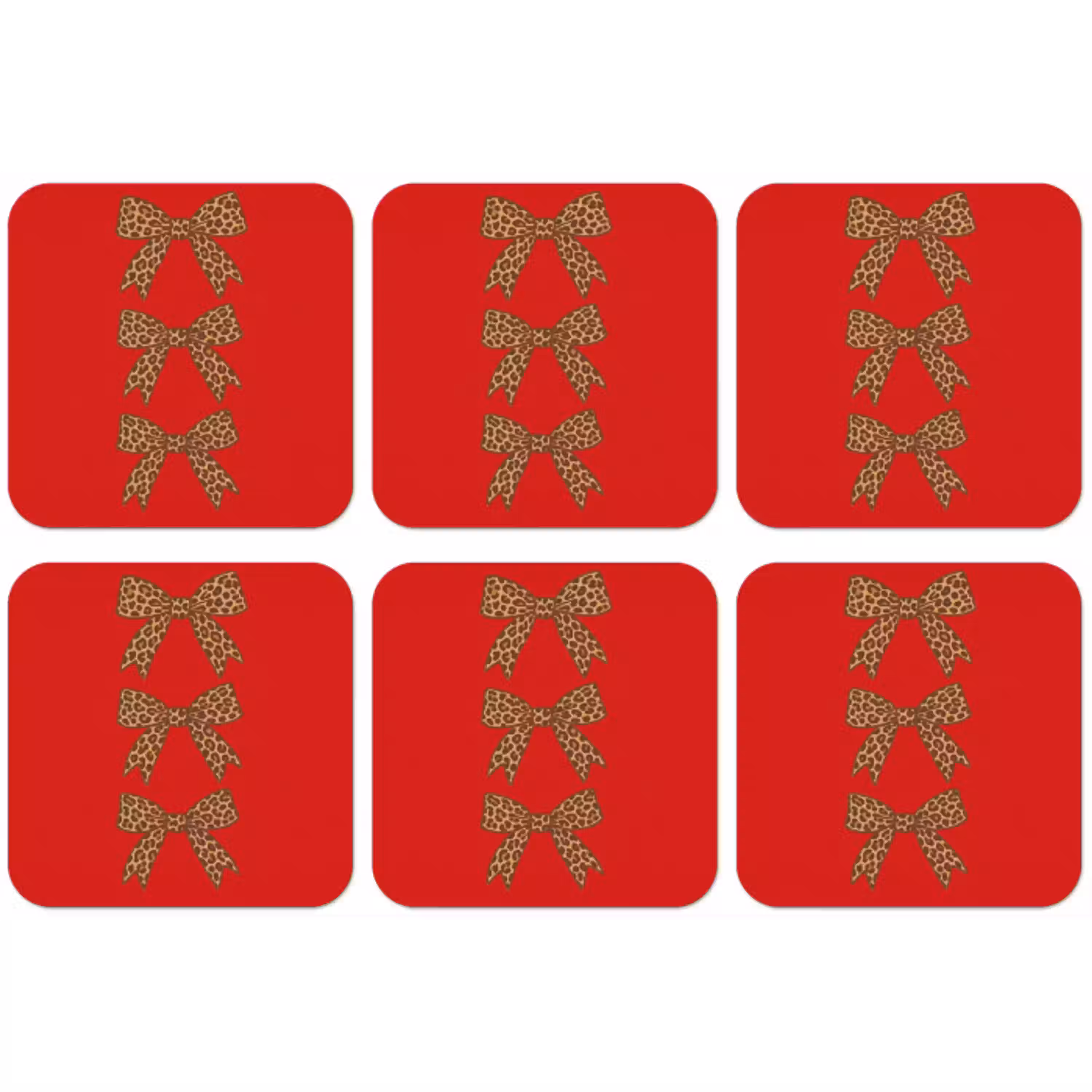 Strikken - Panterprint - Rood onderzetter kurk middel -zkaufland3dotto