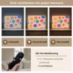 Smileys - Kleurrijk - Hartjes Light Box met batterij (Wandlamp) middel -USP_lichtkleurDE