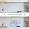 Blauw - Patroon - Beige - Abstract keuken achterwand spatscherm klein 900 -voor_na_NL