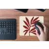 Tak - Bladeren - Rood muismat rubber klein -toetsenbord