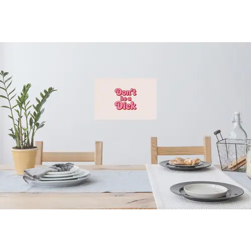 Tekst - Boodschap - Roze Muursticker klein -eettafel