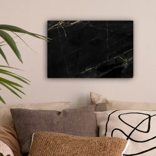 Marmer - Zwart - Goud - Chic - Marmerlook - Design canvas 2cm klein -sfeer1