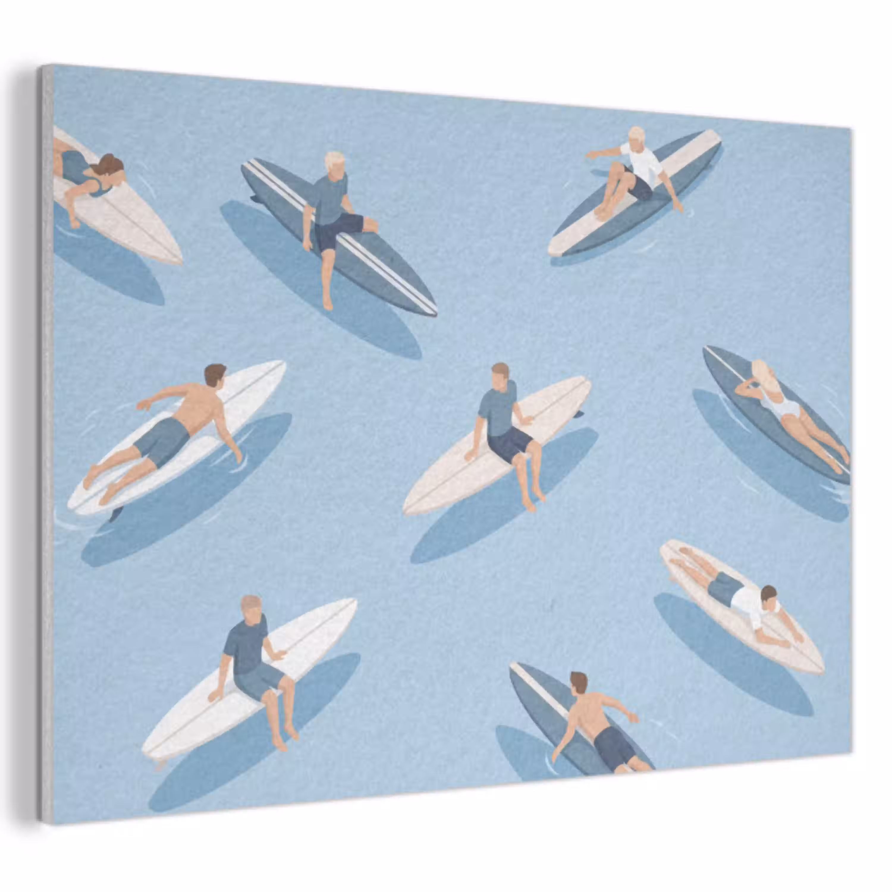 Mensen - Surfen - Water - Zomer - Illustratie PET vilt klein -3d
