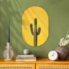 Cactus - Groen - Minimalistisch Wandcirkel Ovaal Forex klein -sfeer2