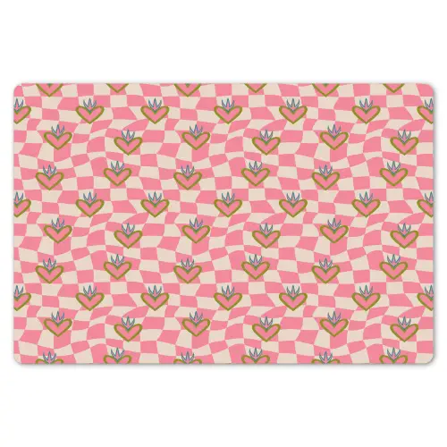 Roze - Retro - Patroon - Geblokt Placemat vinyl groot 368 -zzsfeer1_Kitchenyeah-website