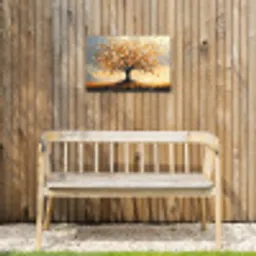 Herfst - Boom - Oranje - Bladeren - Levensboom - Abstract Tuinposter op houten frame 2 cm dik klein -sfeer4