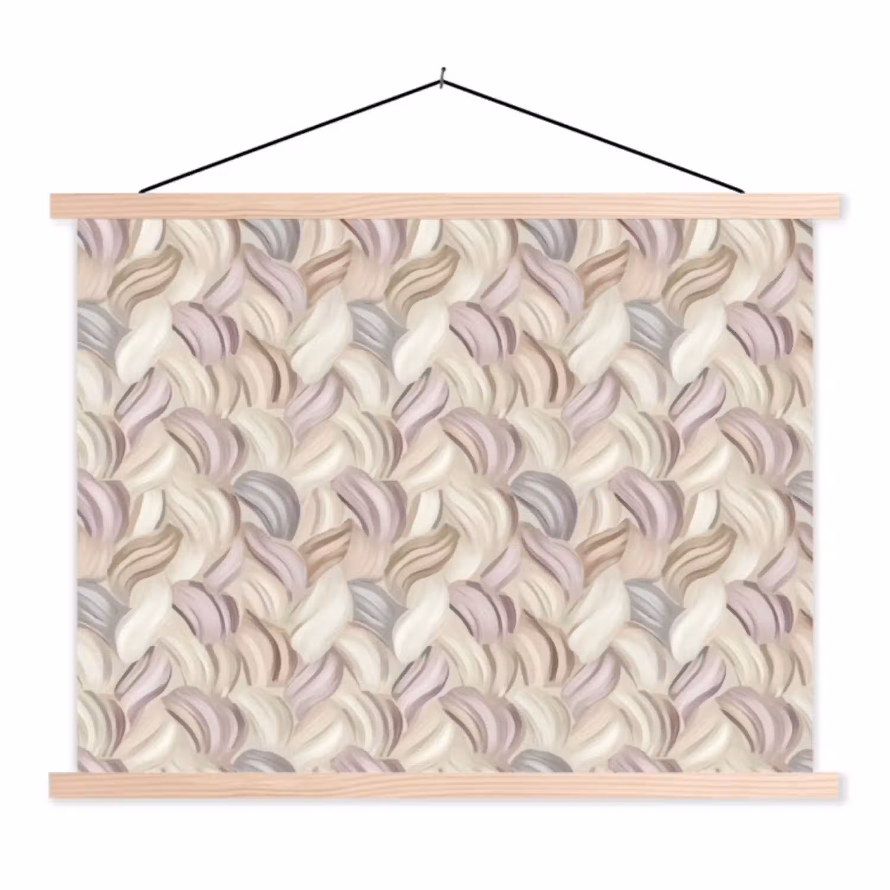 Abstract - Golvend - Pastel textielposter latten blank klein 122 -3d