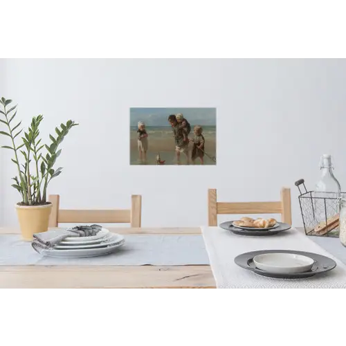 Kinderen der zee - Schilderij van Jozef Israëls Muursticker klein -eettafel