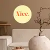Nice - Oranje - Geel - Minimalistisch Wandcirkel behangsticker klein -sfeer1