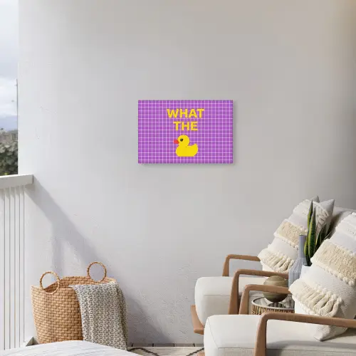 Tekst - Eend - Paars Tuinposter op houten frame 2 cm dik klein -sfeer1