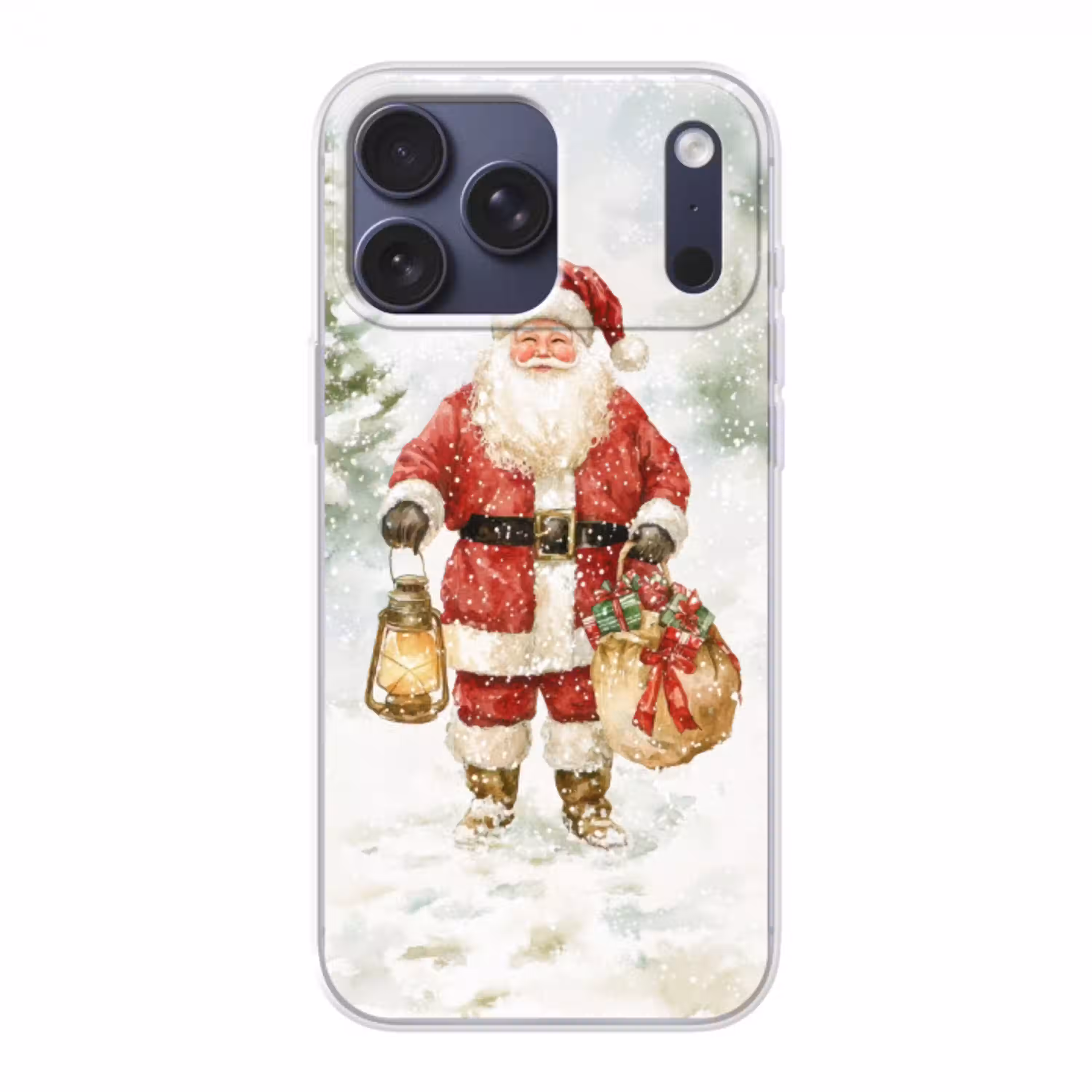 Kerstman- Winter - Sneeuw - Wit - Rood Telefoonhoesje iPhone 17 Pro Max klein -3d
