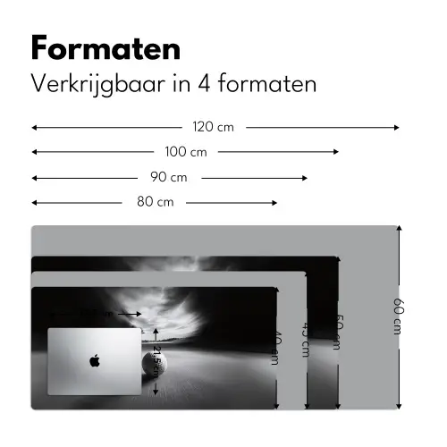 Golfbal - Wazig - Zwart Muismat XXL klein -sfeer5