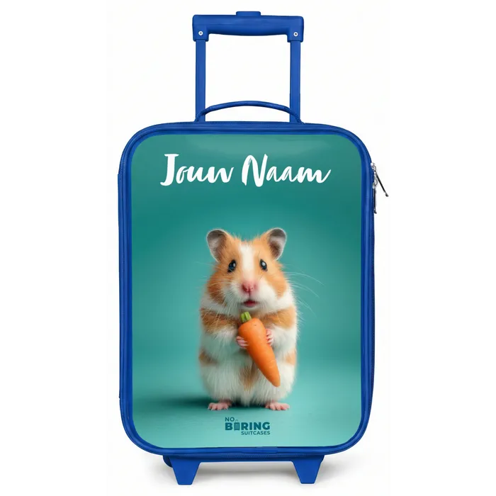 Hamster - Wortel - Dier Kinderkoffer - Blauw klein -zz3dotto