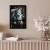 Paard - Schimmel - Portret fotolijst zwart zonder passe partout klein -sfeer5