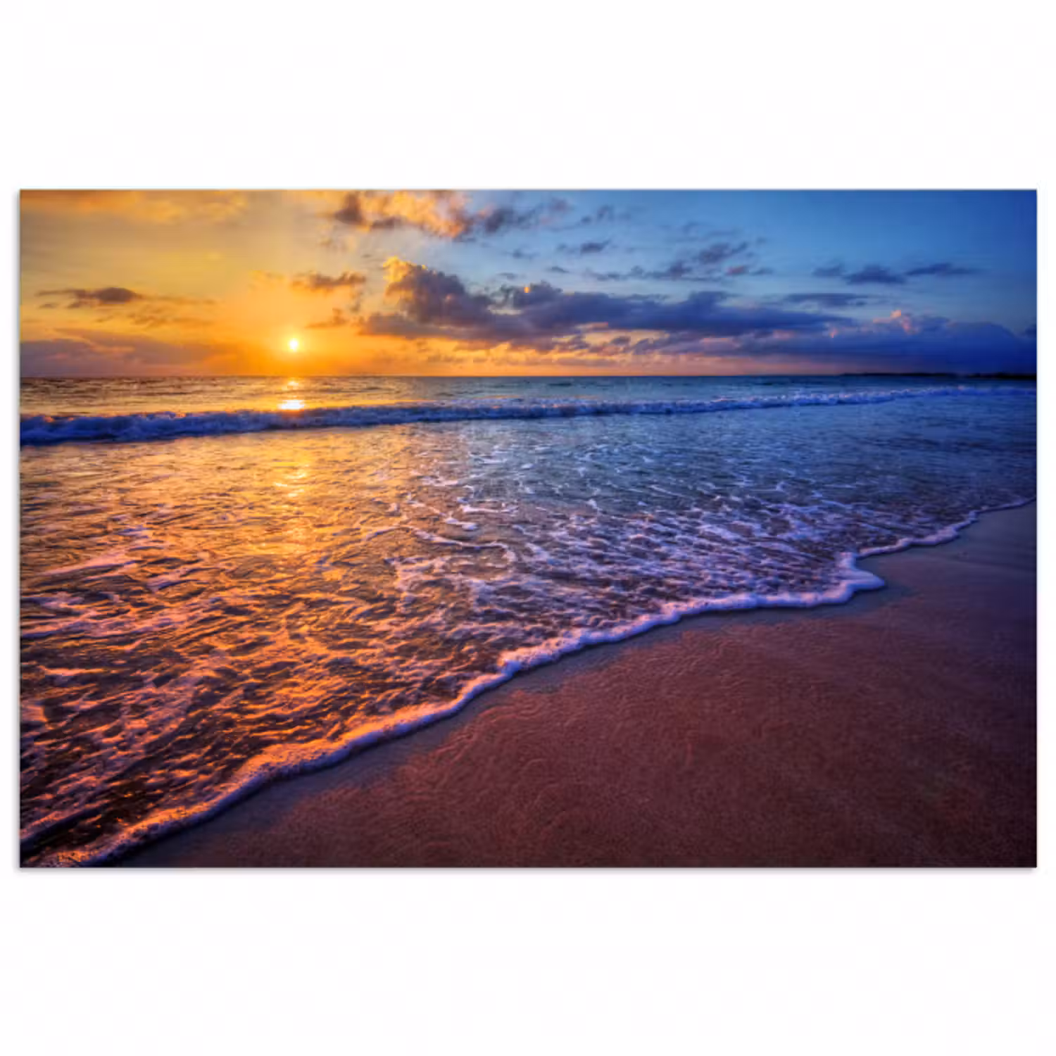 Poster - Meer - Strand - Sonnenuntergang - Wolken - Horizont