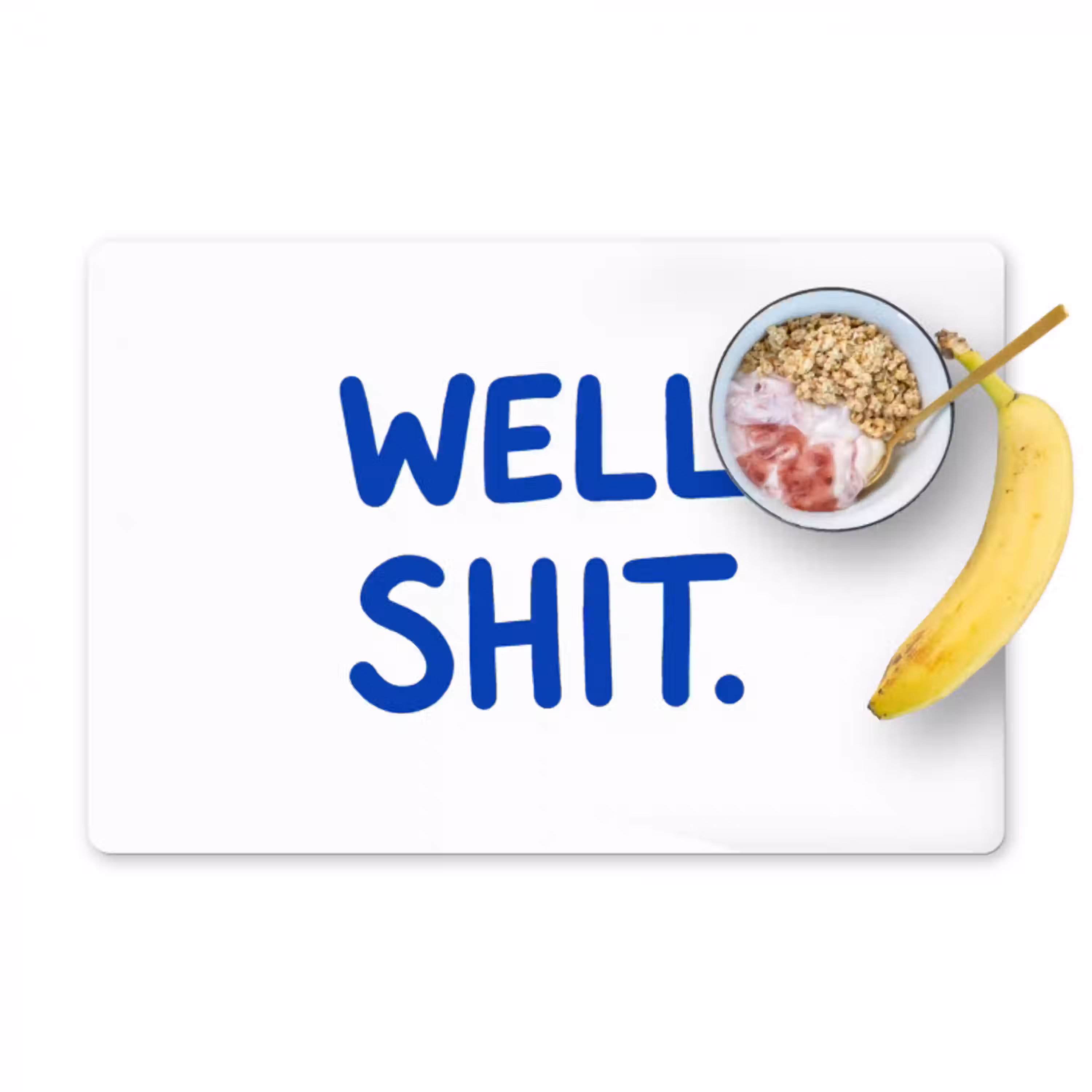 Blauw - Quote - Wit Placemat vinyl groot -zzzproduct_Kitchenyeah-website