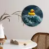 Storm - Badeend - Golven Wandcirkel kunststof plaat 5mm dik klein -sfeer4