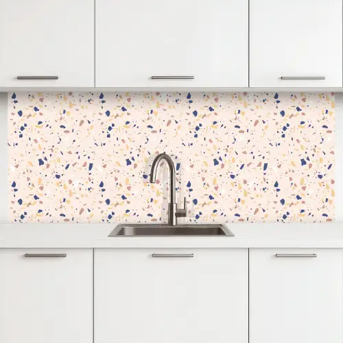 Terrazzo -  Patroon - Kleurrijk - Indigo keuken achterwand 2 middel 871 -3d