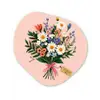 Margrieten - Boeket - Strikje - Roze Wandcirkel Organisch Aluminium middel -3d