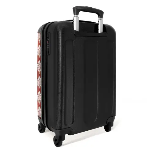 Barok print rood NBS - Handbagage koffer - Kinderen Unisex middel -achterkant