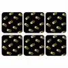 Macarons - Patroon - Goud - Zwart onderzetter kurk middel -3d