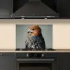 Vogel - Realistisch - Veren - Bruin keuken achterwand spatscherm klein -sfeer1