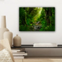 Jungle - Water - Bladeren - Zon - Natuur canvas 2cm klein -sfeer6