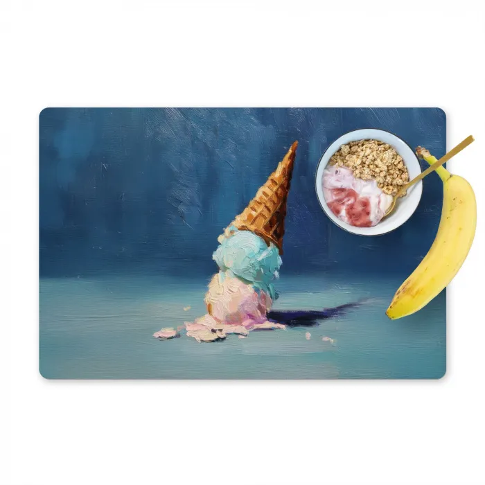 Ijshoorn - Bolletjes - Smelt - Roze Placemat vinyl groot -zzzproduct_Kitchenyeah-website