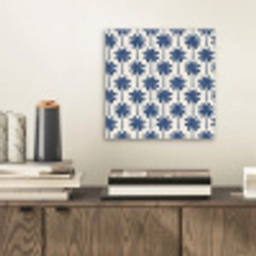 Symmetrisch - Palm - Blauw aluminium wit klein 46 -sfeer1