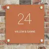 Terracotta - Klassiek Naambord Vierkant klein -sfeer2