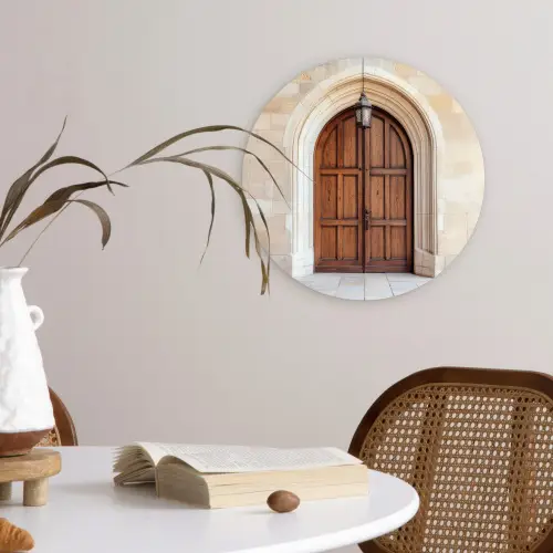 Houten - Deur - Lantaarn Wandcirkel kunststof plaat 5mm dik klein -sfeer4