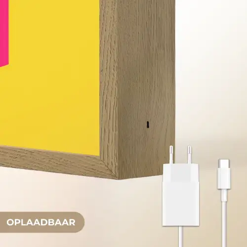 Dream big - Geel - Roze Light Box met batterij (Wandlamp) middel -USP_websiteoplaadbaarNL