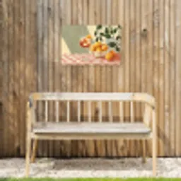 Citroenen - Glas - Tafelkleed - Geblokt Tuinposter op houten frame 2 cm dik klein -sfeer4
