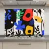 Bloemen - Bladeren - Abstract - Zwart keuken achterwand spatscherm klein -3d_website