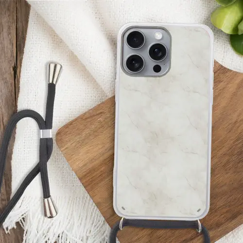 Grijs - Marmer - Aders Hoesje iPhone 16 Pro Max met koord klein 804 -sfeer4