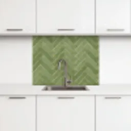 Visgraatstructuur - Tegels - Olijfgroen keuken achterwand 2 middel 865 -3d